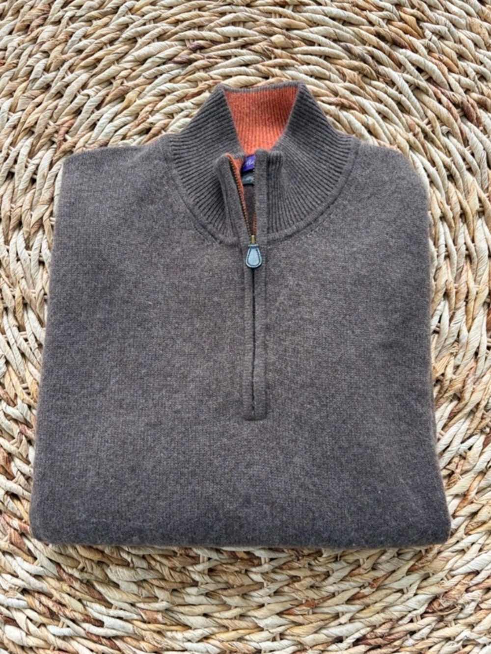 Alan Flusser Cashmere Quarter Zip Sweater